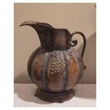 Metal Decorative Grapevine Pitcher & Flared Metal Vase Ð Pair