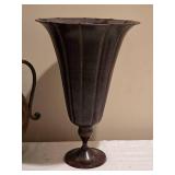 Metal Decorative Grapevine Pitcher & Flared Metal Vase Ð Pair