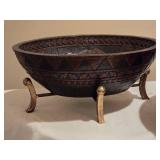 Two African Decorative Bowls Ð Rustic Safari Mosaic & Woven Look Pair