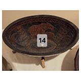 Two African Decorative Bowls Ð Rustic Safari Mosaic & Woven Look Pair