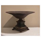 Uttermost Classical Metallic-Feel Ceramic Pedestal Bowl Urn - Rustic Garden or Entry Decor