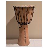 Hand-Carved African Djembe Drum Ð Natural Wood & Hide Head