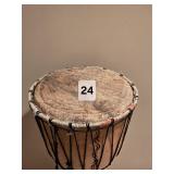 Hand-Carved African Djembe Drum Ð Natural Wood & Hide Head
