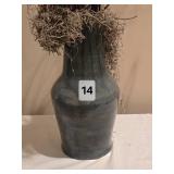 Rustic Ceramic Pitcher Vase with Natural Moss & Twigs Arrangement