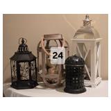 Rustic Decorative Lantern Assortment Ð Lot of (4) Mixed Styles