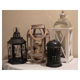 Rustic Decorative Lantern Assortment Ð Lot of (4) Mixed Styles