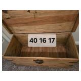 Antique Wooden Trunk Chest w/ Iron Hardware