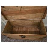 Antique Wooden Trunk Chest w/ Iron Hardware