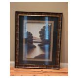 Framed Neutral Sepia Landscape Wall Art Ð Transitional Decor