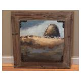 Barnwood Frame Lone Oak Landscape Duo Artwork
