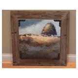 Barnwood Frame Lone Oak Landscape Duo Artwork