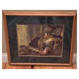 Framed Wildlife Art Print Ð Black Bears with Forest Rock Ledge