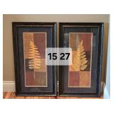 Pair of Framed Botanical Fern Art Prints Ð Coordinated Wall Set