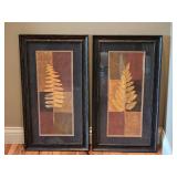 Pair of Framed Botanical Fern Art Prints Ð Coordinated Wall Set