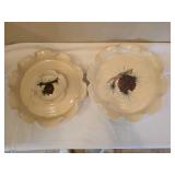 East Texas Pottery Pinecone Ceramic Serving Trays Ð (2) Piece Lot