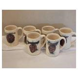 East Texas Pottery Pinecone Coffee Mug Set Ð (6) Piece Lot
