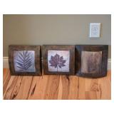 Set of 6 Sculptural Metallic Botanical Decorative Wall Panels