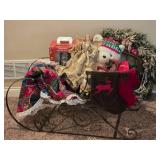 Festive Holiday Christmas Dcor Collection - Metal Sleigh Dcor