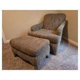 Luxurious Kincaid Plush Armchair & Ottoman