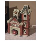 Dickens Keepsake Porcelain Lighted Village Fire Station w/ Box