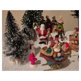 Large Mixed Christmas Village People, Trees, Reindeer & Figurines Lot