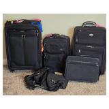 Large Mixed Black Travel Luggage Lot Ð Suitcases & Bags