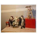 Holiday Santa Ornamental Figures & Christmas Pyramid