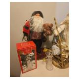 Holiday Santa Ornamental Figures & Christmas Pyramid