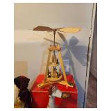 Holiday Santa Ornamental Figures & Christmas Pyramid