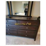 Aspenhome Lowboy 6 Drawer Dresser with Mirror Vanity