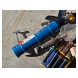 Lot of (1 Bucket) Hand Tools - Caulk Gun, C-Clamp, Nutdriver Set in pouch, Hand Shovel, Brush and more