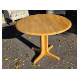 40" Wooden Pedestal Kitchette Table | Folding Sides