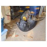 Black Bear theme Coffee Table with Glass Top