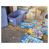 Lot of (3 Bins) Various LEGO Sets - Police Station, Mech Dragon, Bi-Plane, Skylanders Giants Thumpback and Pop Fizz, Coast Guard Patrol and more