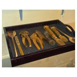Wooden Utensil Set 11-piece with Serving Tray