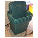 Lot of (5) Plastic Storage Bins with Lids 23" x 16" x 18"