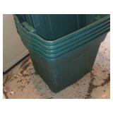 Lot of (5) Plastic Storage Bins with Lids 23" x 16" x 18"