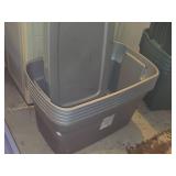 Lot of (5) Sterilite Plastic Storage Bins with Lids 32" x 19" x 17"