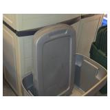 Lot of (5) Sterilite Plastic Storage Bins with Lids 32" x 19" x 17"