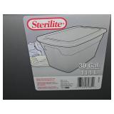 Lot of (5) Sterilite Plastic Storage Bins with Lids 32" x 19" x 17"