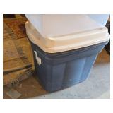 Lot of (4) Plastic Storage Bins with Lids (2) 24"x18"x21", (1) 23"x16"x13", (1) 22"x18"x13"