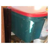 Lot of (4) Plastic Storage Bins with Lids (3) 25"x16"x16", (1) 22"x16"x12"