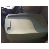 Lot of (4) Cornerstone Plastic Storage Bins with Lids 25" x 17" x 15"