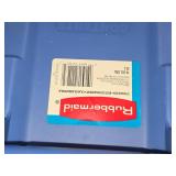 Lot of (2) Rubbermaid Plastic Storage Bins with Lids One is 24"x16"x9", One is 24"x16"x12"