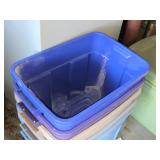 Lot of (5) Plastic Storage Bins (no lids) 24" x 15" x 16"