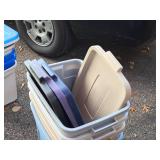 Lot of (4) Plastic Storage Bins with Lids 24" x 15" x 16"