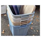 Lot of (4) Plastic Storage Bins with Lids 24" x 15" x 16"