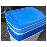 Lot of (4) Plastic Storage Bins with Lids 24" x 17" x 15"