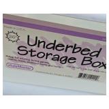 Lot of (3) Plastic Underbed Storage Bins with Lids (2) 26"x17"x7", (1) 35"x18"x7"