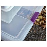 Lot of (3) Plastic Underbed Storage Bins with Lids (2) 26"x17"x7", (1) 35"x18"x7"